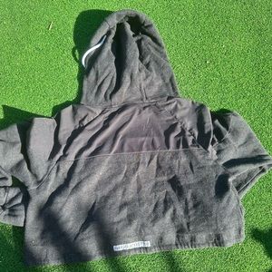 Nikki Blackketter Gymshark crop grey hoodie